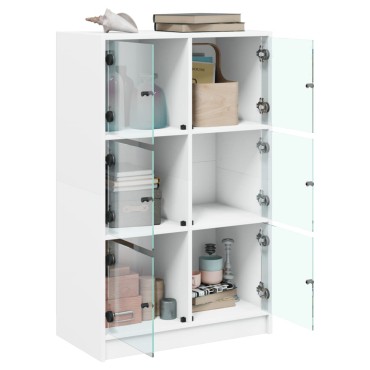 vidaXL Ντουλάπι με Πόρτες Λευκό 68x37x109cm από Επεξεργασμένο Ξύλο 1 τεμ.