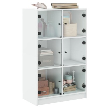 vidaXL Ντουλάπι με Πόρτες Λευκό 68x37x109cm από Επεξεργασμένο Ξύλο 1 τεμ.