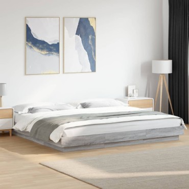 vidaXL Πλαίσιο Κρεβατιού Γκρι Sonoma 180x200 εκ. Επεξεργασμένο Ξύλο