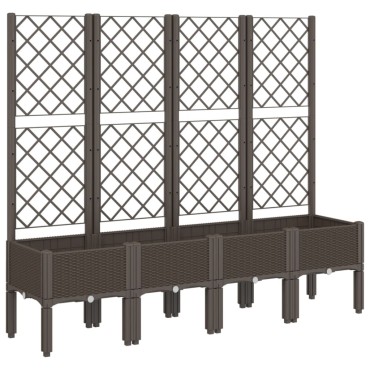 vidaXL Ζαρντινιέρα Κήπου με Καφασωτό Καφέ 160 x 40 x 142 εκ. από PP