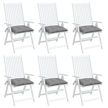 vidaXL Μαξιλάρια Καρέκλας Κήπου 6 τεμ. Γκρι 40x40x7cm Υφασμάτινα