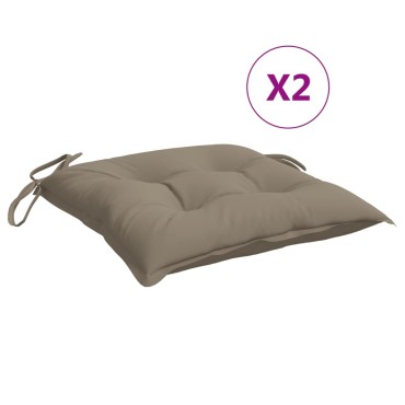 vidaXL Μαξιλάρια Καρέκλας Κήπου 2 τεμ. Taupe 40x40x7cm Υφασμάτινα