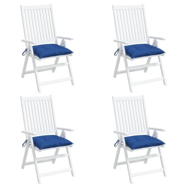 vidaXL Μαξιλάρια Καρέκλας Κήπου 4 τεμ. Μπλε 40x40x7cm Υφασμάτινα