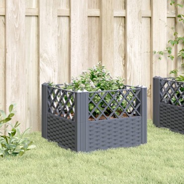 vidaXL Ζαρντινιέρα με Πασσάλους Μπλε Γκρι 43,5x43,5x43,5 εκ. Πολυπροπυλένιο