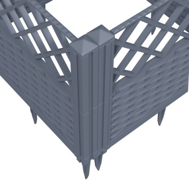 vidaXL Ζαρντινιέρα με Πασσάλους Μπλε Γκρι 43,5x43,5x43,5 εκ. Πολυπροπυλένιο