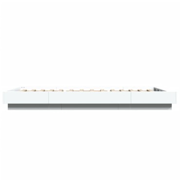 vidaXL Πλαίσιο Κρεβατιού με LED Λευκό 90 x 190 εκ. από Επεξ. Ξύλο