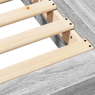 vidaXL Πλαίσιο Κρεβατιού Γκρι Sonoma 100x200 εκ. Επεξεργασμένο Ξύλο