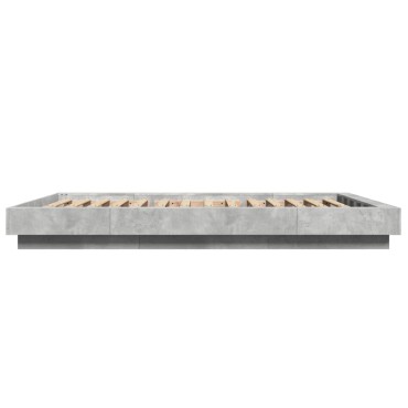 vidaXL Πλαίσιο Κρεβατιού Γκρι Σκυροδέματος 120x190 εκ. Επεξεργ. Ξύλο
