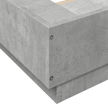 vidaXL Πλαίσιο Κρεβατιού Γκρι Σκυροδέματος 120x190 εκ. Επεξεργ. Ξύλο