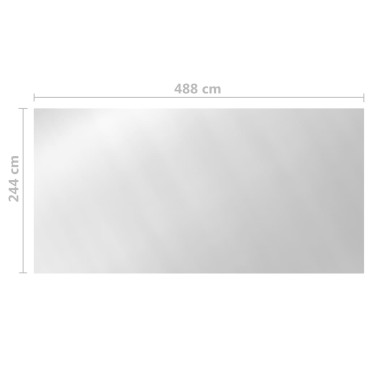 vidaXL Κάλυμμα Πισίνας Ασημί 488x244 εκ. από Πολυαιθυλένιο