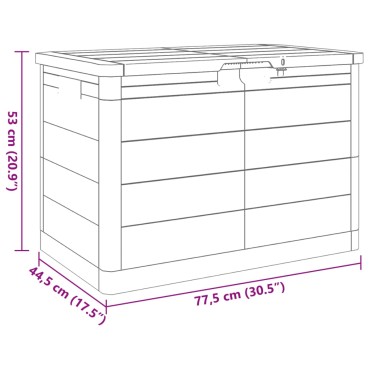 vidaXL Κουτί Μαξιλαριών Εξ Χώρου Καφέ 77,5x44,5x53cm Πολυπροπυλένιο