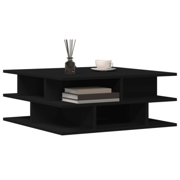vidaXL Τραπεζάκι Σαλονιού Μαύρο 70x70x29cm Επεξεργασμένο Ξύλο 1 τεμ.