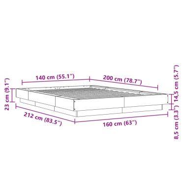 vidaXL Πλαίσιο Κρεβατιού Λευκό 140 x 200 εκ. Επεξεργ. Ξύλο