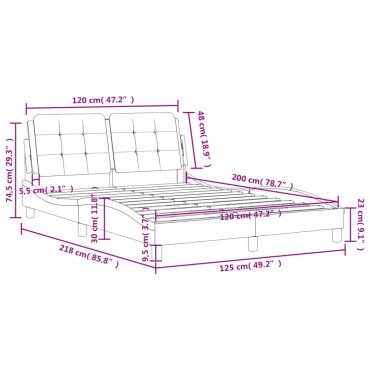 vidaXL Πλαίσιο Κρεβατιού με Κεφαλάρι Καφέ 120x200 εκ. Συνθετικό Δέρμα