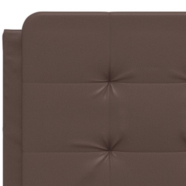 vidaXL Πλαίσιο Κρεβατιού με Κεφαλάρι Καφέ 120x200 εκ. Συνθετικό Δέρμα