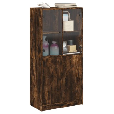 vidaXL Ντουλάπα με Πόρτες Καπν. Δρυς 68x37x142cm Επεξεργασμένο Ξύλο 1 τεμ.