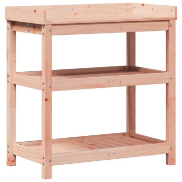 vidaXL Τραπέζι Κηπουρικής με Ράφια 82,5x45x86,5 εκ. Μασίφ Ψευδότσουγκα