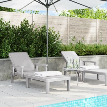 vidaXL Ξαπλώστρα Ρυθμιζόμενη σε 4 Ύψη 155,5x57x28cm Πολυπροπυλένιο 1 τεμ.