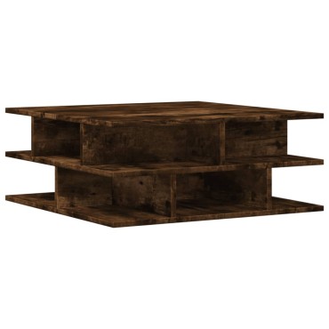 vidaXL Τραπεζάκι Σαλονιού Καπνιστή Δρυς 70x70x29cm Επεξεργασμ. Ξύλο 1 τεμ.