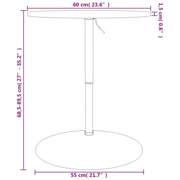 vidaXL Τραπέζι Μπαρ 60x89,5cm από Μασίφ Ξύλο Οξιάς 1 τεμ.