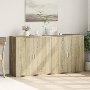 vidaXL Βοηθητικά Ντουλάπια 2 τεμ. Sonoma Δρυς 79x38x80cm Επεξ. Ξύλο