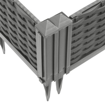 vidaXL Ζαρντινιέρα με Πασσάλους Αν.Γκρι42,5x42,5x28,5εκ Πολυπροπυλένιο
