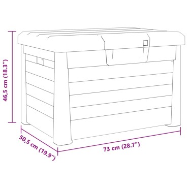 vidaXL Κουτί Μαξιλαριών Εξ Χώρου Γκρι 73x50,5x46,5cm Πολυπροπυλένιο