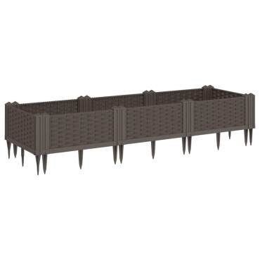 vidaXL Ζαρντινιέρα με Πασσάλους Μαύρη 125x40x28,5 εκ. Πολυπροπυλένιο