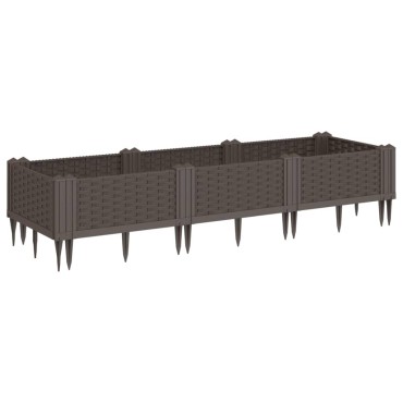 vidaXL Ζαρντινιέρα με Πασσάλους Μαύρη 125x40x28,5 εκ. Πολυπροπυλένιο