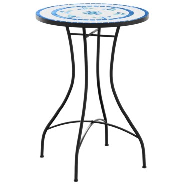vidaXL Τραπέζι Bistro «Μωσαϊκό» Μπλε/Λευκό 50x70cm Κεραμικό 1 τεμ.