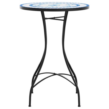 vidaXL Τραπέζι Bistro «Μωσαϊκό» Μπλε/Λευκό 50x70cm Κεραμικό 1 τεμ.