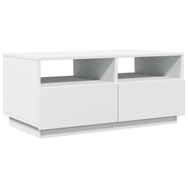 vidaXL Τραπεζάκι Σαλονιού με Φώτα LED Λευκό 90x49x40cm 1 τεμ.