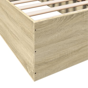 vidaXL Πλαίσιο Κρεβατιού Χωρ. Στρώμα Sonoma Δρυς 75x190εκ Επεξ. Ξύλο