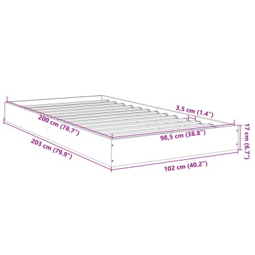 vidaXL Πλαίσιο Κρεβατιού Χωρ. Στρώμα Sonoma Δρυς 100x200εκ Επ. Ξύλο