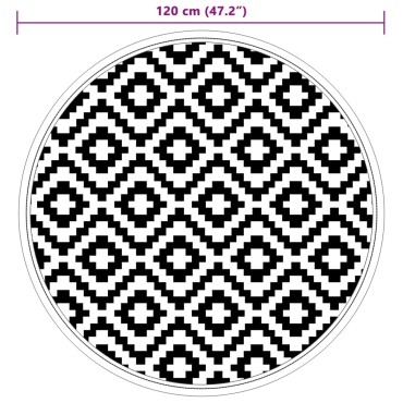 vidaXL Χαλί εξωτερικού χώρου ARAKIL γκρι Ø120 cm PP