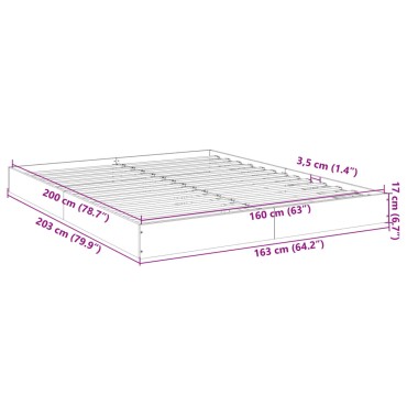 vidaXL Πλαίσιο κρεβατιού χωρίς στρώμα 160x200 εκ. Επεξεργασμένο Ξύλο