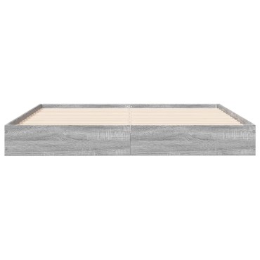 vidaXL Πλαίσιο Κρεβατιού Γκρι Sonoma 140x200 εκ. Επεξεργασμένο Ξύλο