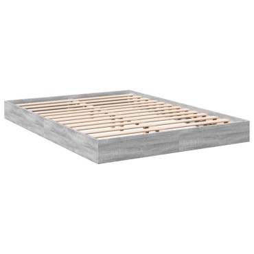 vidaXL Πλαίσιο Κρεβατιού Γκρι Sonoma 140x200 εκ. Επεξεργασμένο Ξύλο