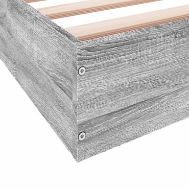 vidaXL Πλαίσιο Κρεβατιού Γκρι Sonoma 140x200 εκ. Επεξεργασμένο Ξύλο