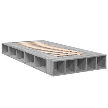 vidaXL Πλαίσιο Κρεβατιού Γκρι Sonoma 75x190 εκ. Επεξεργασμένο Ξύλο