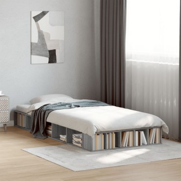 vidaXL Πλαίσιο Κρεβατιού Γκρι Sonoma 75x190 εκ. Επεξεργασμένο Ξύλο