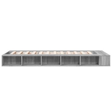 vidaXL Πλαίσιο Κρεβατιού Γκρι Sonoma 75x190 εκ. Επεξεργασμένο Ξύλο