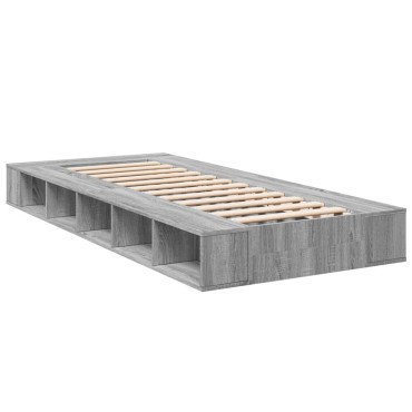 vidaXL Πλαίσιο Κρεβατιού Γκρι Sonoma 75x190 εκ. Επεξεργασμένο Ξύλο