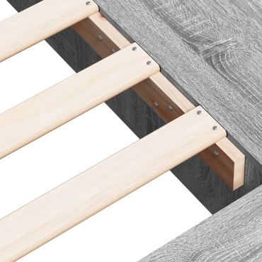 vidaXL Πλαίσιο Κρεβατιού Γκρι Sonoma 75x190 εκ. Επεξεργασμένο Ξύλο