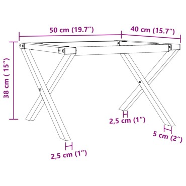 vidaXL Πόδια Τραπεζιού Σαλονιού σε Σχήμα «X» 50x40x38cm Ατσάλι 1 τεμ.