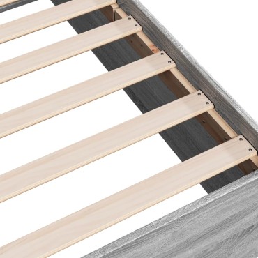 vidaXL Πλαίσιο Κρεβατιού Γκρι Sonoma 75x190 εκ. Επεξεργασμένο Ξύλο