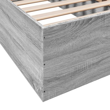 vidaXL Πλαίσιο Κρεβατιού Γκρι Sonoma 75x190 εκ. Επεξεργασμένο Ξύλο
