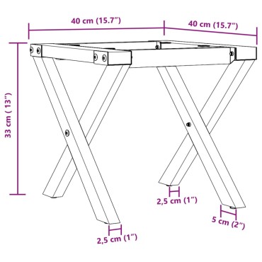 vidaXL Πόδια Τραπεζιού Σαλονιού σε Σχήμα «X» 40x40x33cm Ατσάλι 1 τεμ.