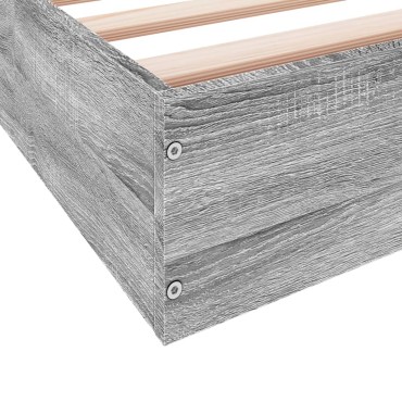 vidaXL Πλαίσιο Κρεβατιού Γκρι Sonoma 90x200 εκ. Επεξεργασμένο Ξύλο