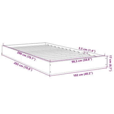 vidaXL Πλαίσιο Κρεβατιού Λευκό 100 x 200 εκ. Επεξεργ. Ξύλο